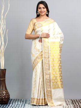 Designer Cotton Saree with Rich Pallu & Heavy Embellishment - Suju Sarees