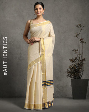 Soft Tissue Saree with Stylish Pallu and Tussel - Suju Sarees