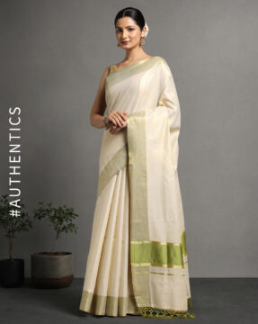 Graceful Tissue Saree – Fancy Pallu & Tussel Detail - Suju Sarees