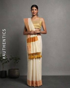 Tissue Saree Fancy Pallu – Stylish Tussel Look - Suju Sarees