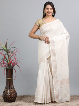 Lightweight Cotton Saree Fancy Pallu With Tussels - Suju Sarees