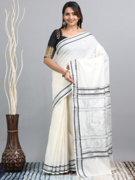 Handloom Cotton Saree with Fancy Pallu - Suju Sarees